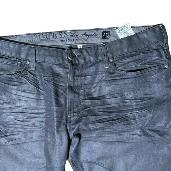 Men’s Guess Premium Los Angeles Black distressed Sz40 Lincoln Slim Straight Vint - Picture 2 of 10